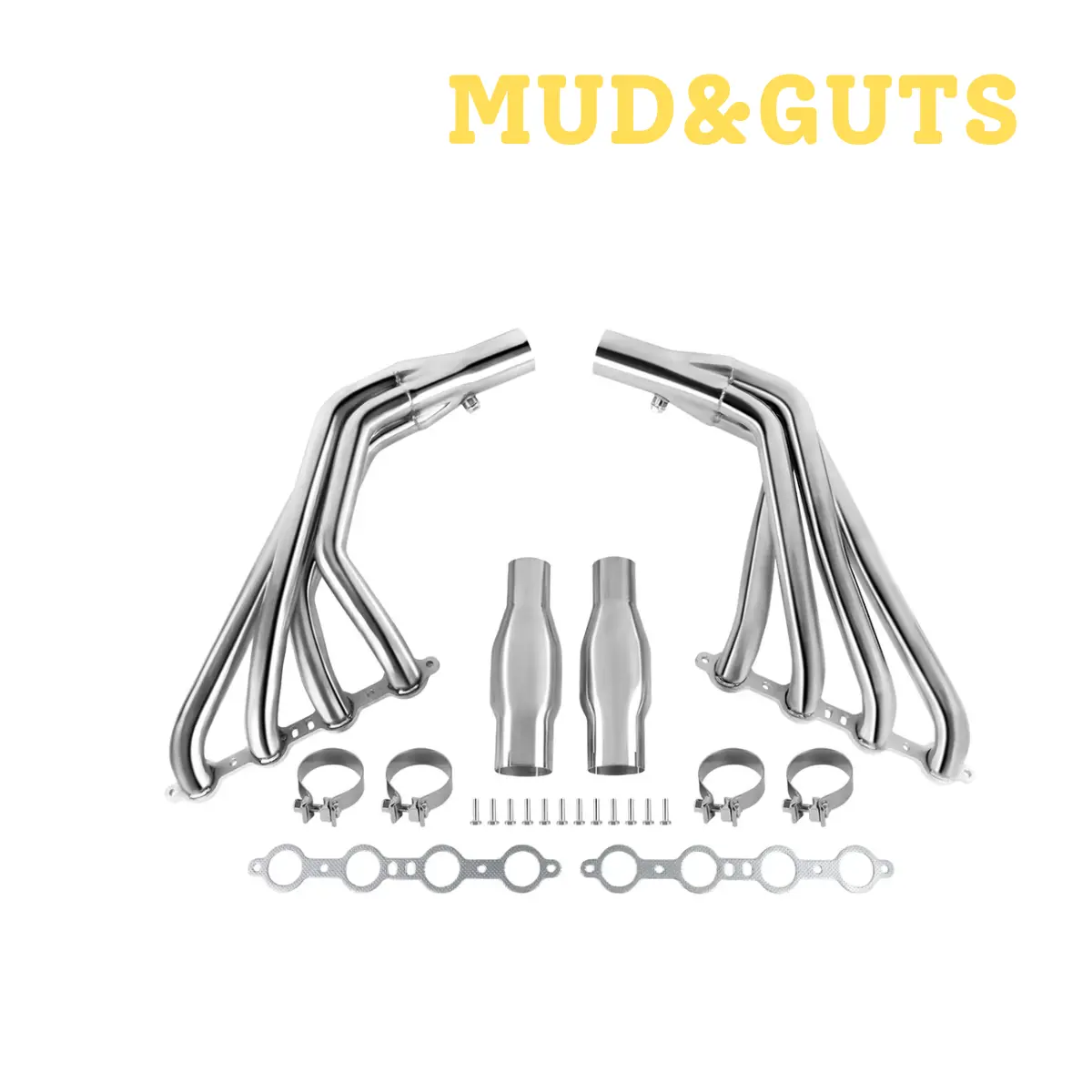Mud&Guts Exhaust Header For 2010-2015 Camaro Ss Ls3 6.2 V8 (Silver Polished) 1