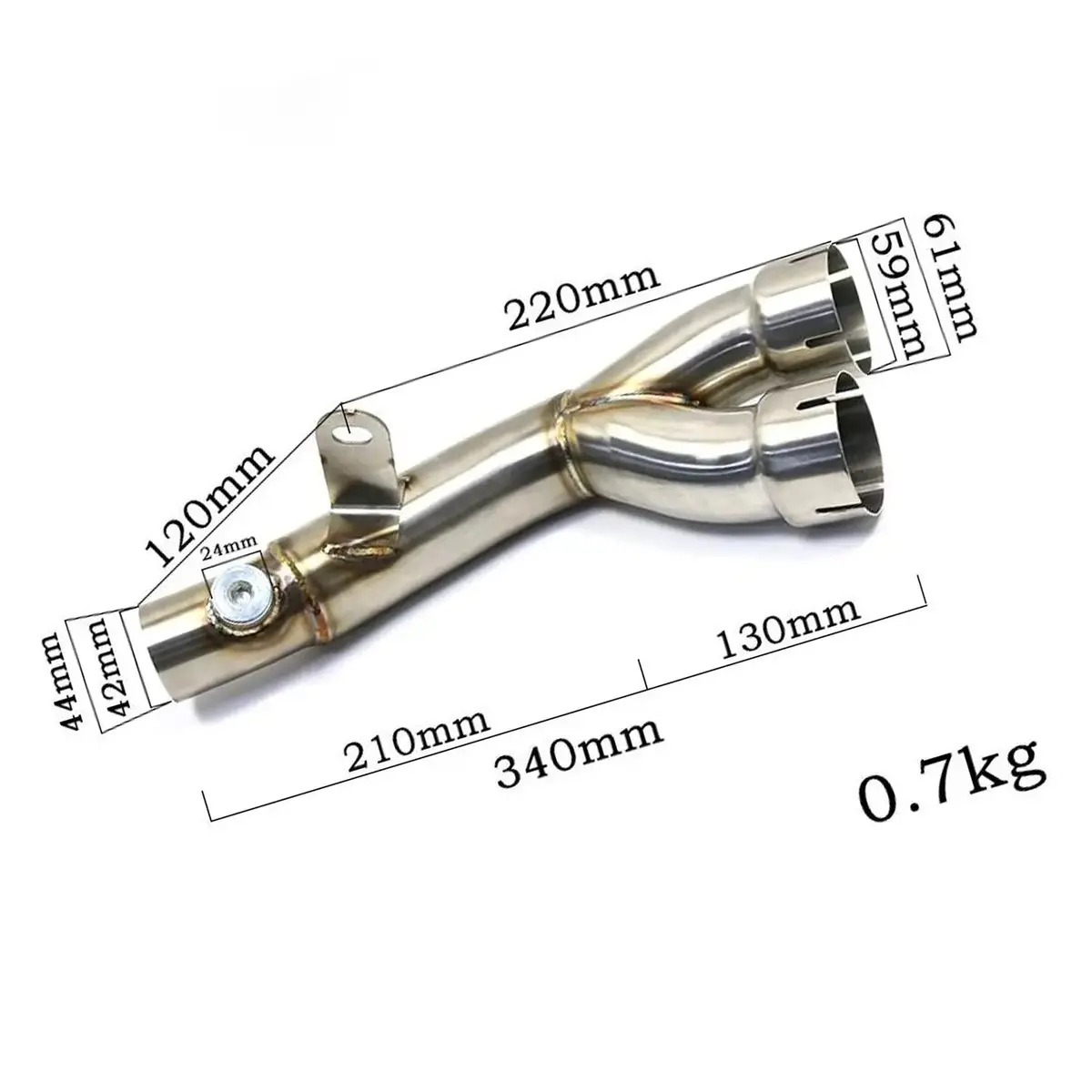 Daysyore Exhaust Downpipe Y Mid-Pipe For 2006-2019 Yamaha Yzf-R6 R600 2