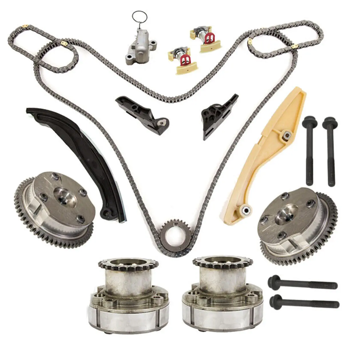 Daysyore Timing Chain Kit Cam Phaser Vvt Fits For Lincoln Mustang Taurus Navigator Edge F-150 3.5L 3.7L At4z-6C525-B At4z6k255a At4z6b274a At4z6k297a 1