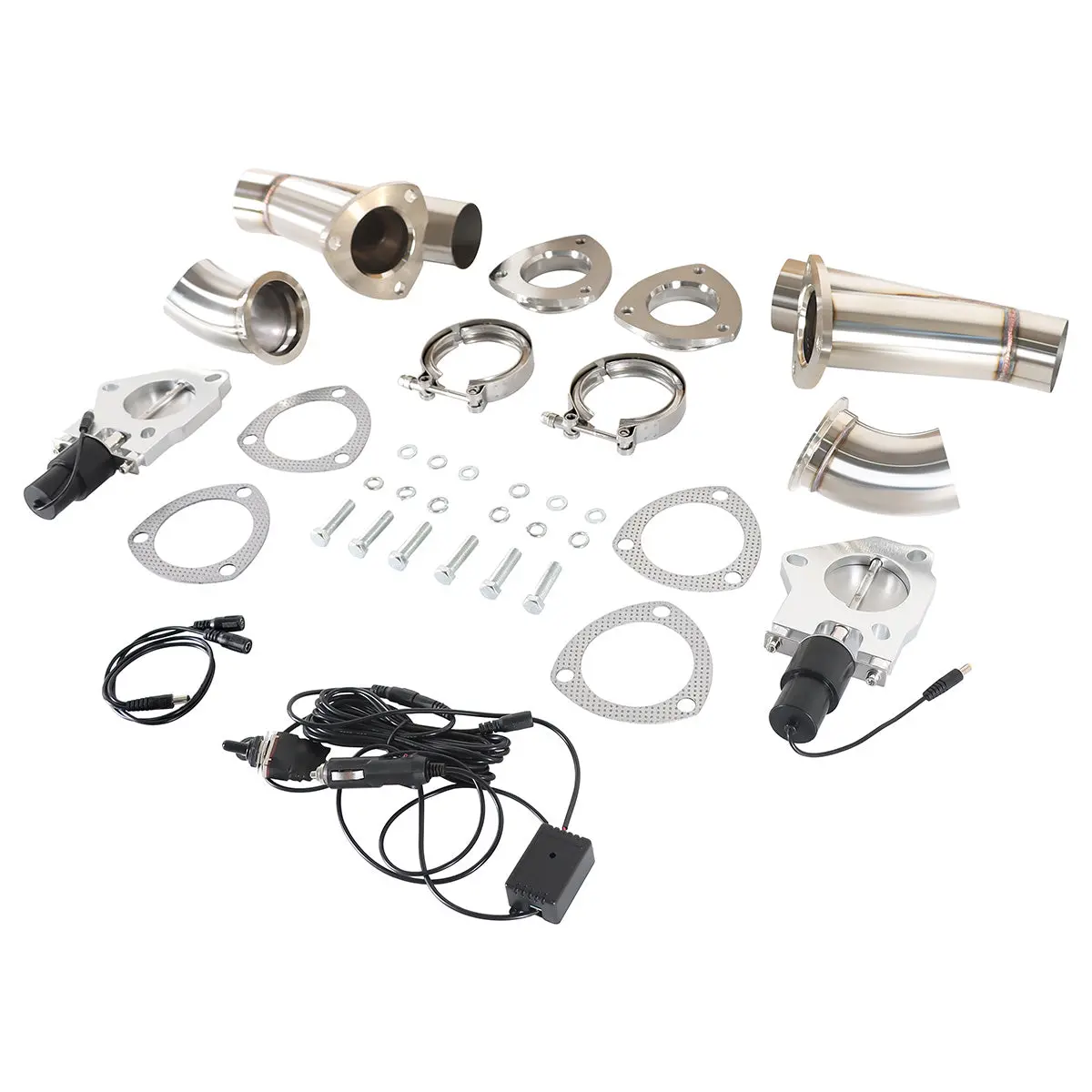 Daysyore 2 Set Manual Switch Electric Exhaust Cutout Valve 2.5/3 Inch 1
