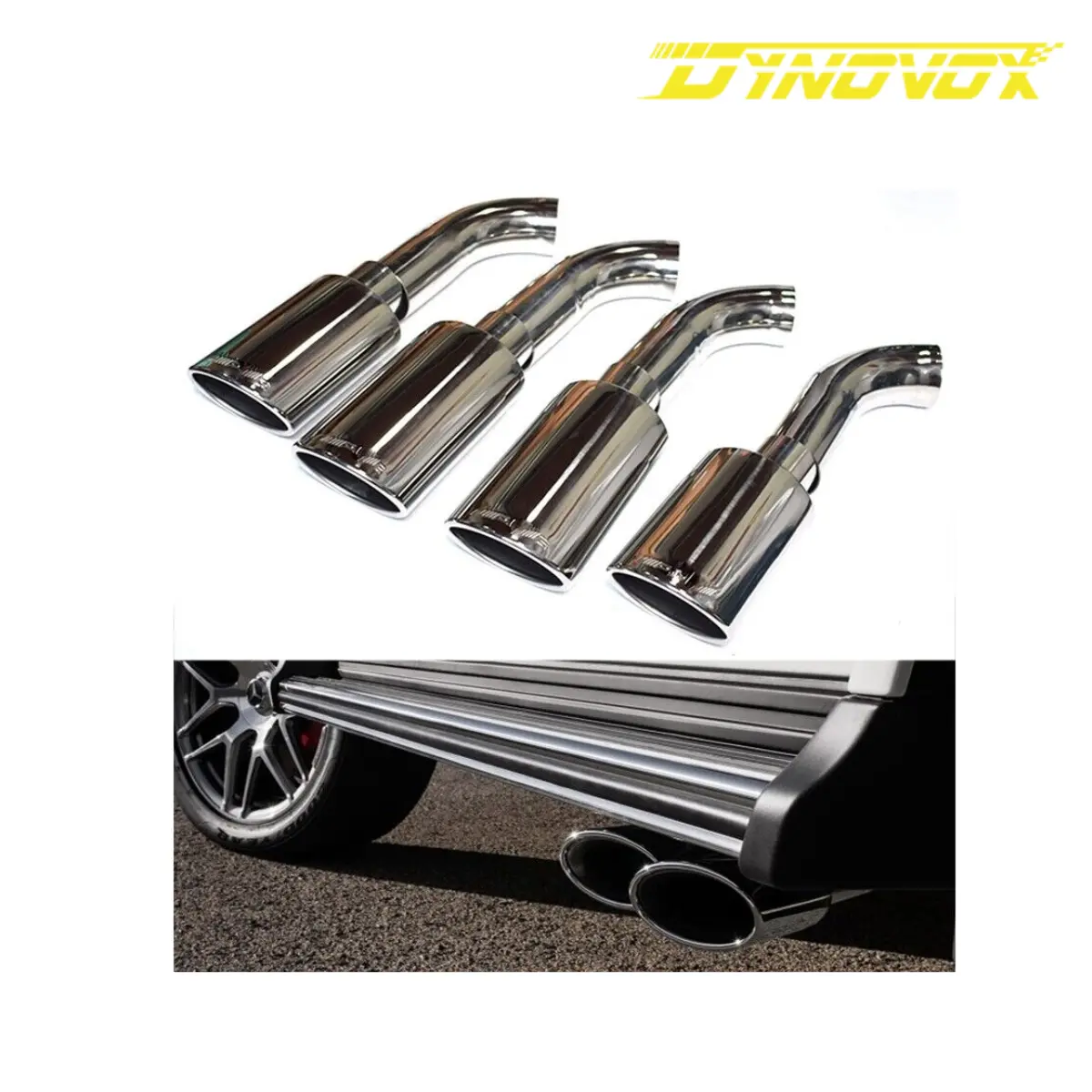Dynovox 8Pcs Exhaust Muffler Pipe Tips For Mercedes Benz W464 G500 G550 G63 G Class 16-19 1