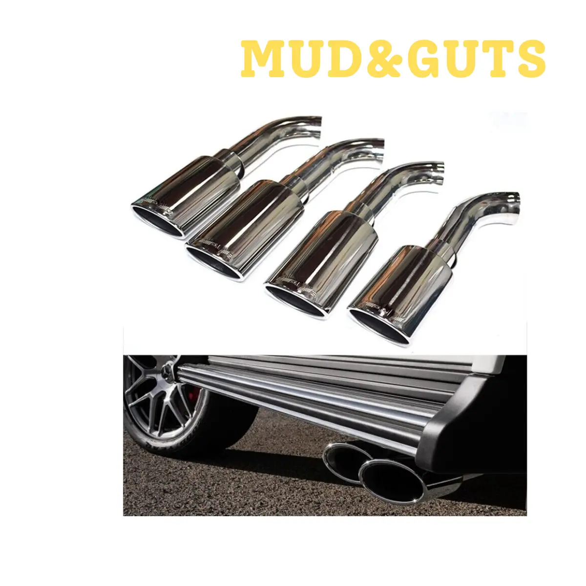 Mud&Guts 8Pcs Exhaust Muffler Pipe Tips For Mercedes Benz W464 G500 G550 G63 G Class 16-19 1