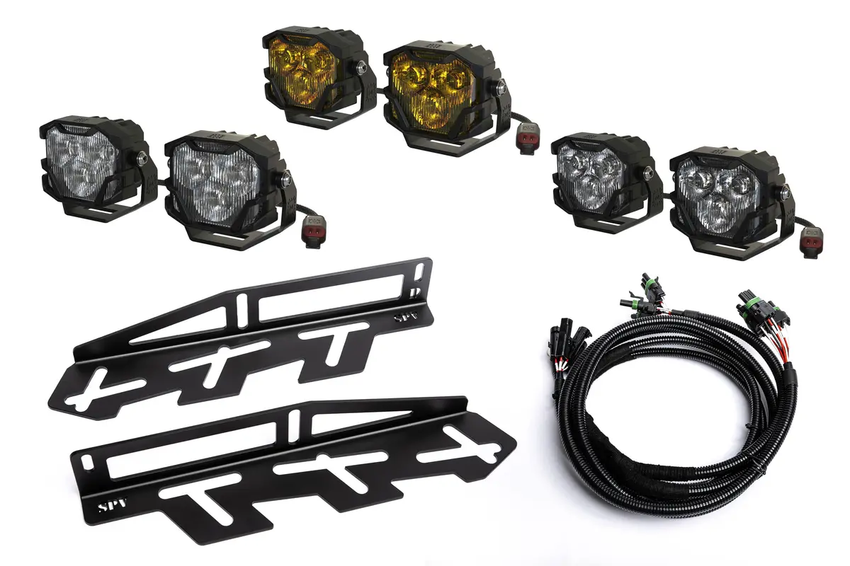 Spv Parts 2017-2020 Ford Raptor Morimoto 4Banger (Ncs & Hxb) Triple Fog Light Kit (With Brackets) 8