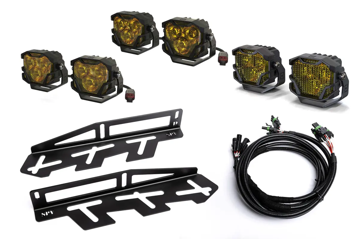 Spv Parts 2017-2020 Ford Raptor Morimoto 4Banger (Ncs & Hxb) Triple Fog Light Kit (With Brackets) 10