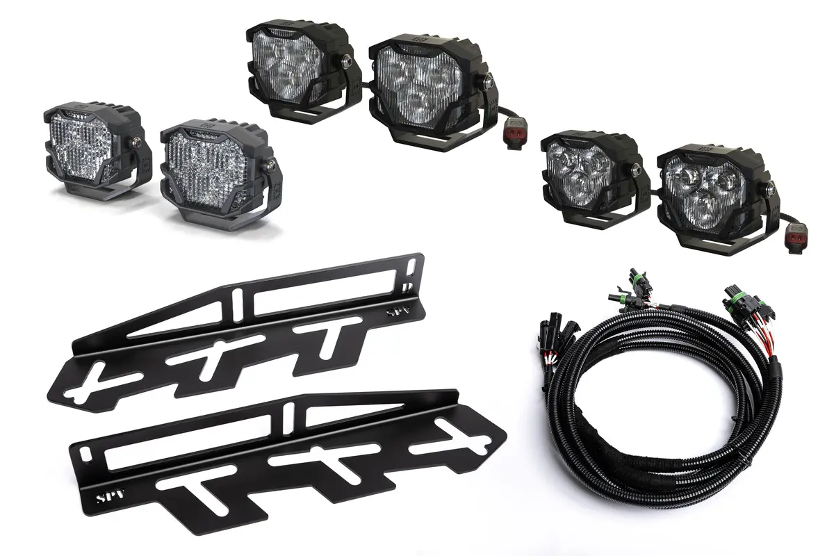 Spv Parts 2017-2020 Ford Raptor Morimoto 4Banger (Ncs & Hxb) Triple Fog Light Kit (With Brackets) 5