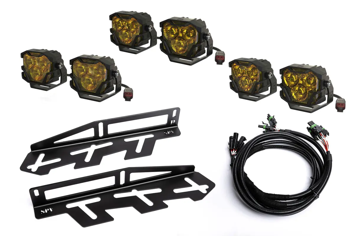 Spv Parts 2017-2020 Ford Raptor Morimoto 4Banger (Ncs & Hxb) Triple Fog Light Kit (With Brackets) 11
