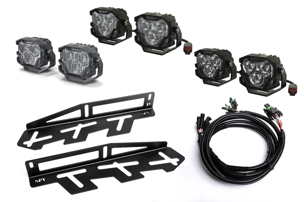 Spv Parts 2017-2020 Ford Raptor Morimoto 4Banger (Ncs & Hxb) Triple Fog Light Kit (With Brackets) 6
