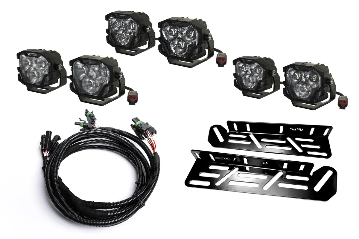 Spv Parts 2021-2025 Ford F-150 Raptor Morimoto 4Banger (Ncs & Hxb) Triple Fog Light Kit (With Brackets) 1