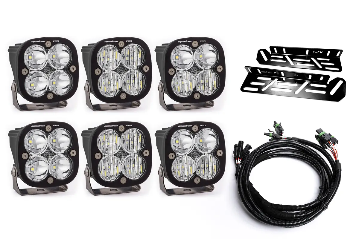 Spv Parts 2021-2026 Ford Raptor Baja Designs Sport & Pro Triple Fog Light Kit (With Brackets) 1
