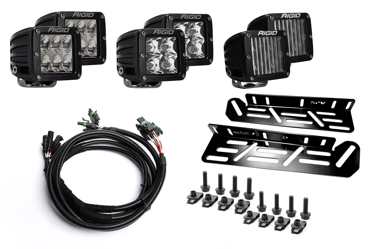 Spv Parts 2021-2026 Ford F-150 Raptor Gen 3 Rigid Industries D-Series Pro Triple Fog Light Kit 6
