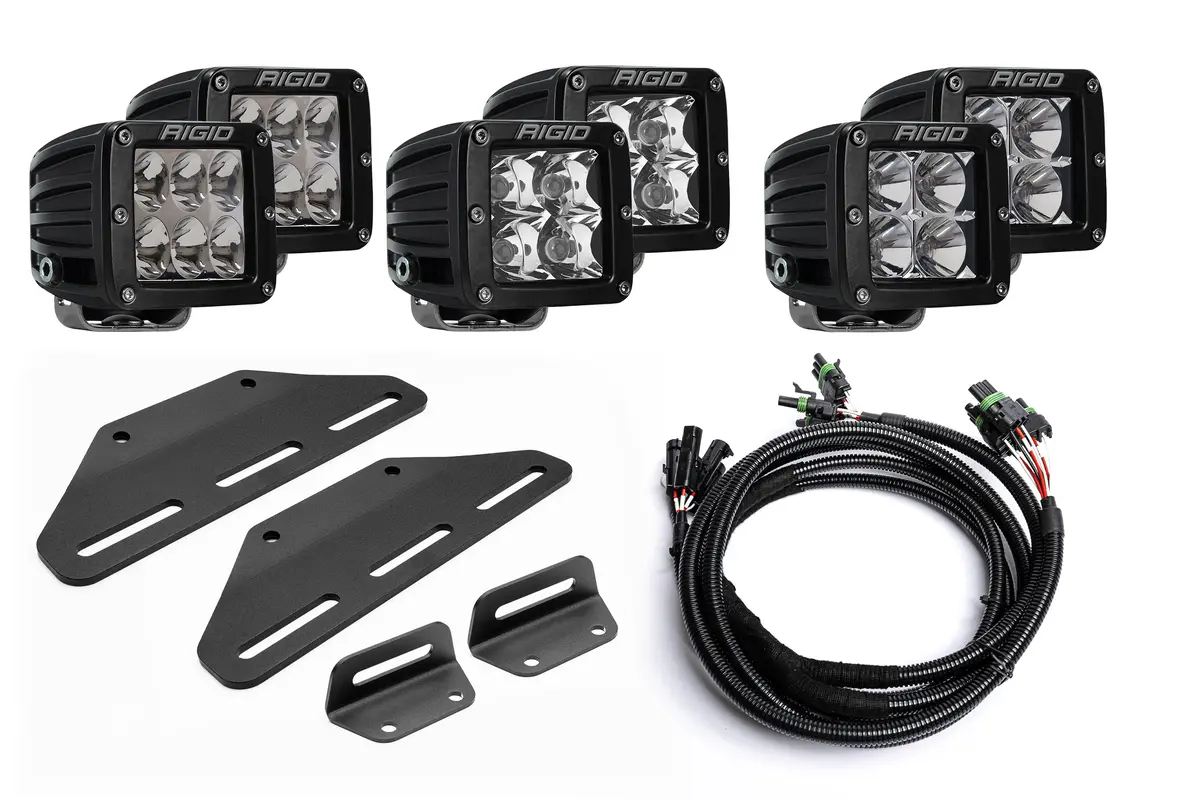 Spv Parts 2024+ Raptor Modular Bumper - Rigid D-Series Pro Triple Post Light Kit - Including Brackets/Harness 5