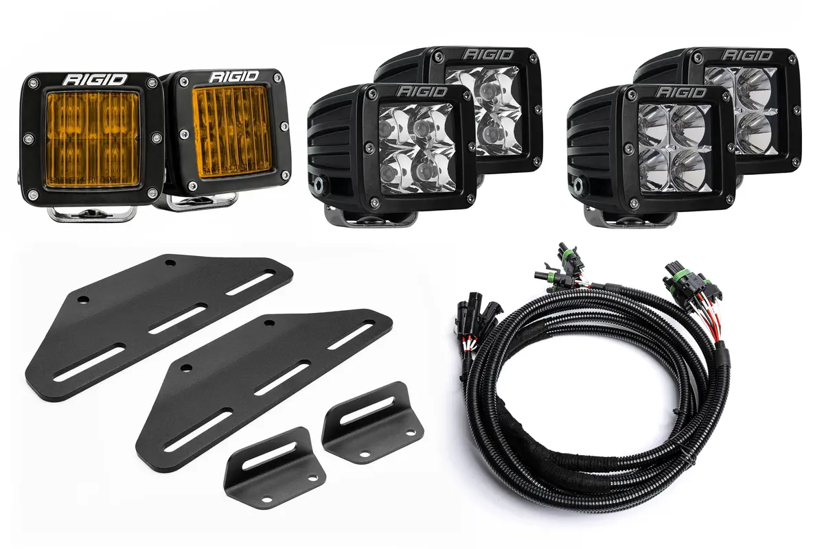 Spv Parts 2024+ Raptor Modular Bumper - Rigid D-Series Pro Triple Post Light Kit - Including Brackets/Harness 6