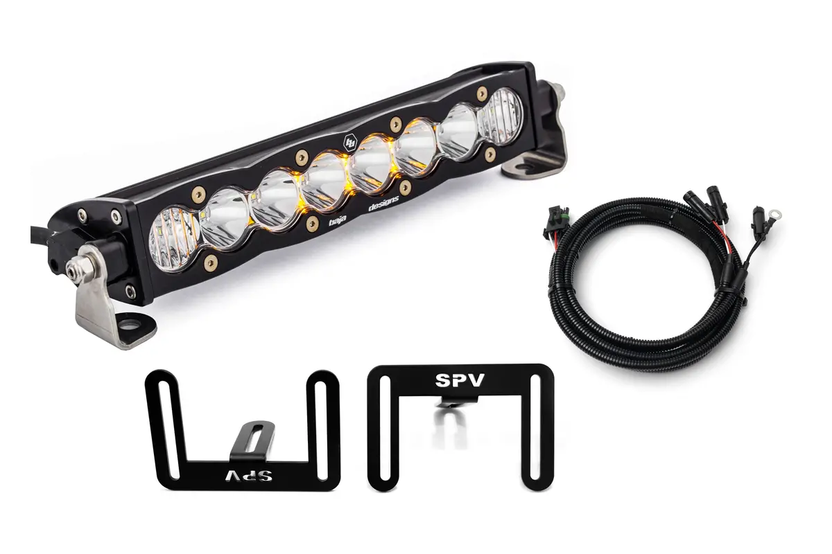 Spv Parts 2021-2026 Ford F-150 Raptor 10'' Lower Grille W/Baja Designs S8 Light Bar Kit (Behind Grille) 1