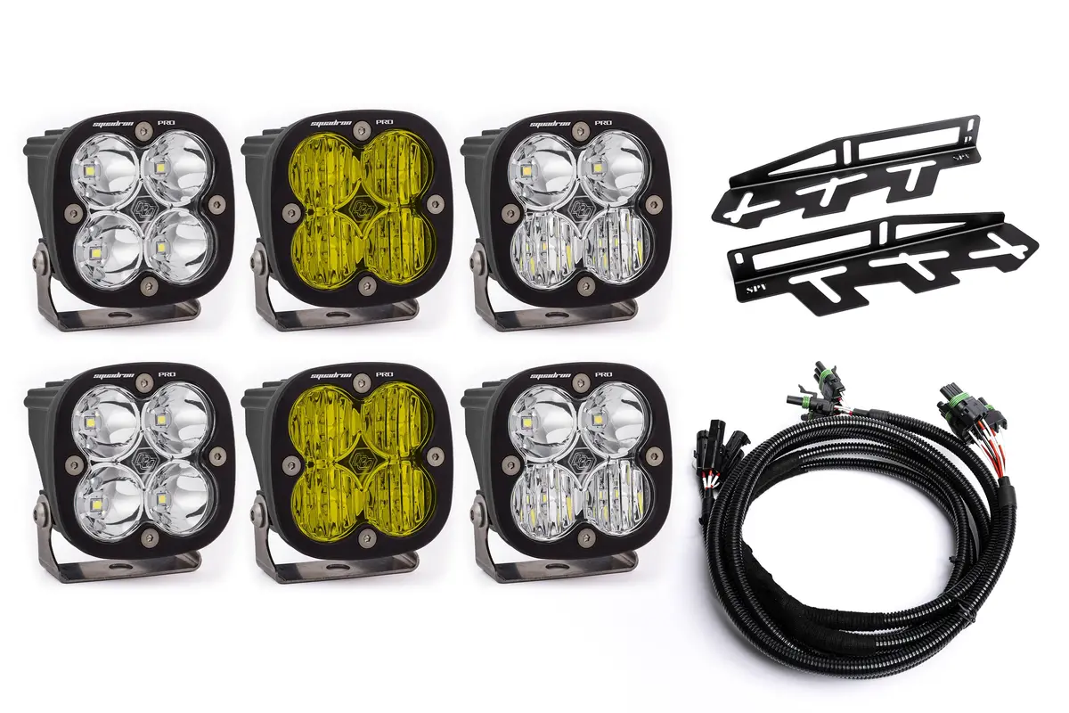 Spv Parts 2017-2020 Ford Raptor Baja Designs Sport & Pro Triple Fog Light Kit (With Brackets) 4