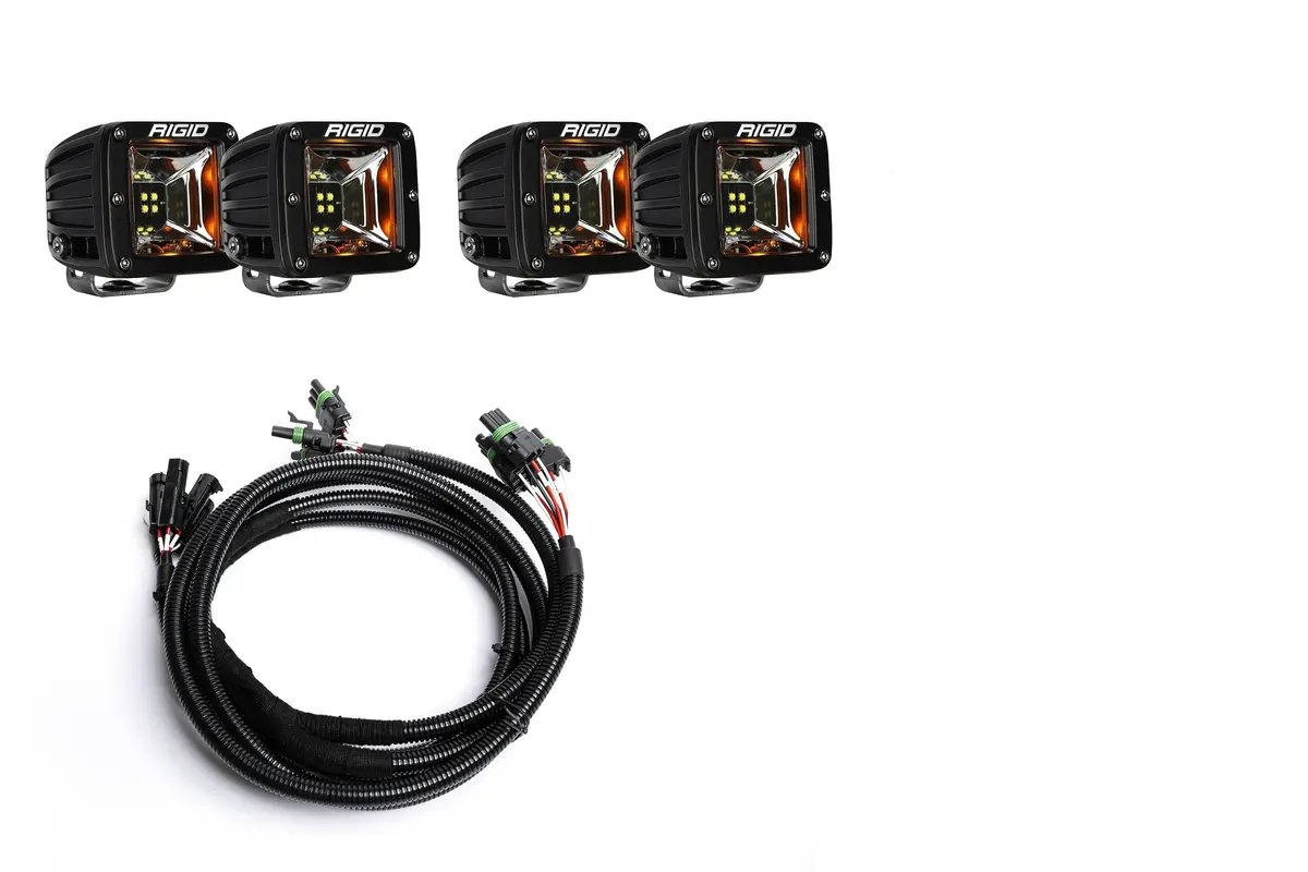 Spv Parts 2021-2023 F-150/Tremor - Rigid Radiance/Scene Rgbw Fog Light Kit W/Amber Backlight - Including Brackets/Harness 4