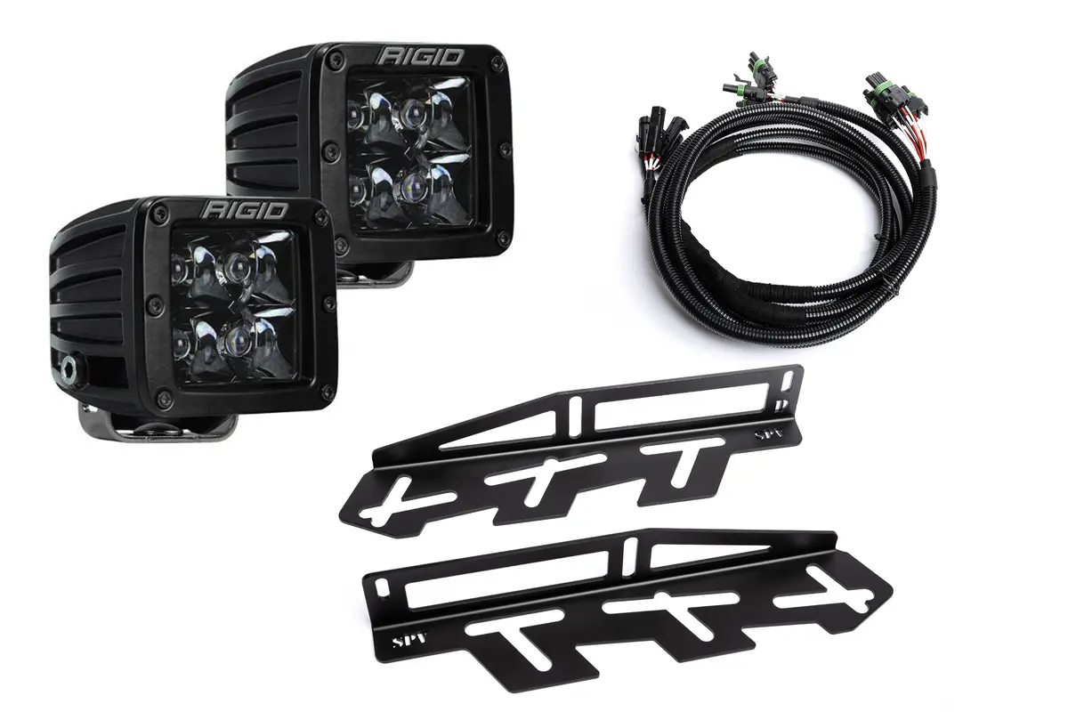 Spv Parts 2017-2020 Ford F-150 Raptor Rigid Industries Pro Midnight Spot Fog Light Kit (202213Blk) 1
