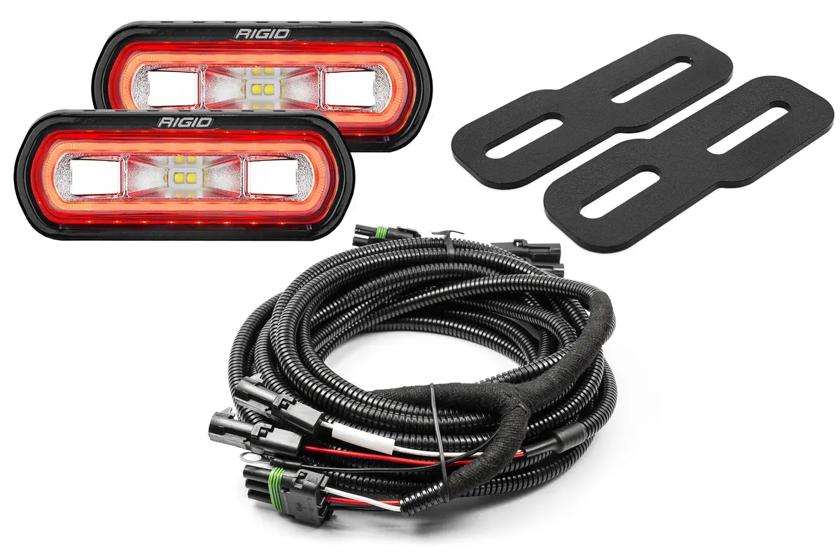 2019-2025 Chevy Silverado 1500 (& 20-25 2500/3500) With Led Tails Rear Rigid Sr-L Reverse Light Kit (No Drill) Red Backlight Srl Rear Led 1