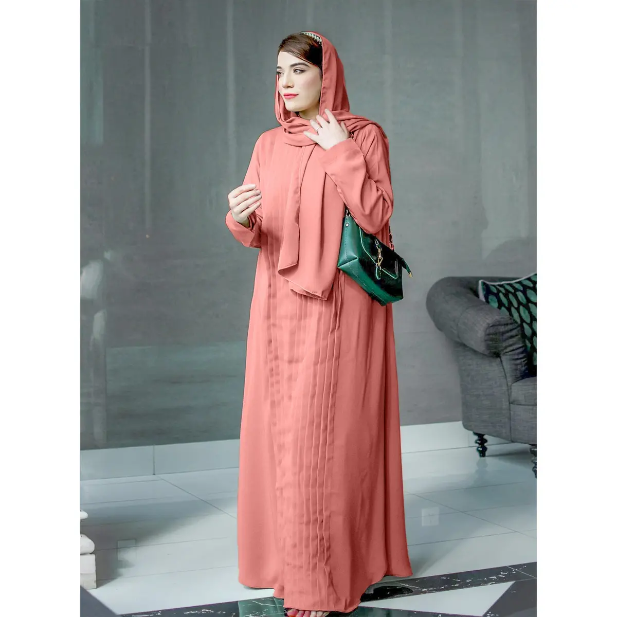 Streak Abaya (Pink) 1