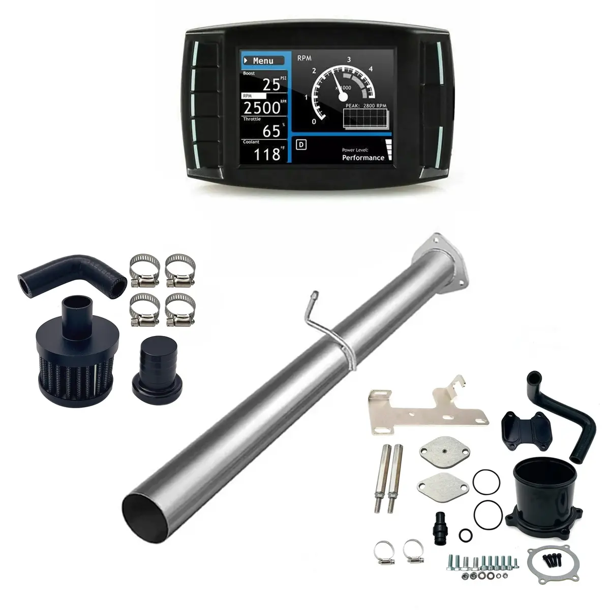 2010-2012 6.7L Ram 4" Dpf/Def/Egr/Ccv Delete All-In-One Kit 1