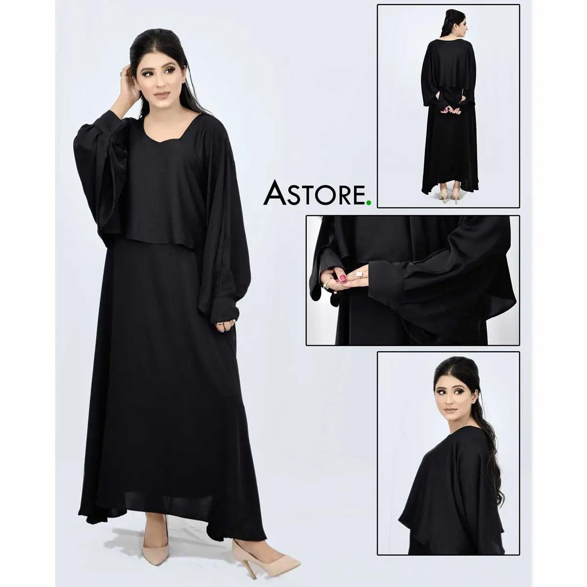Wavy Maxi Dress (Black) 1