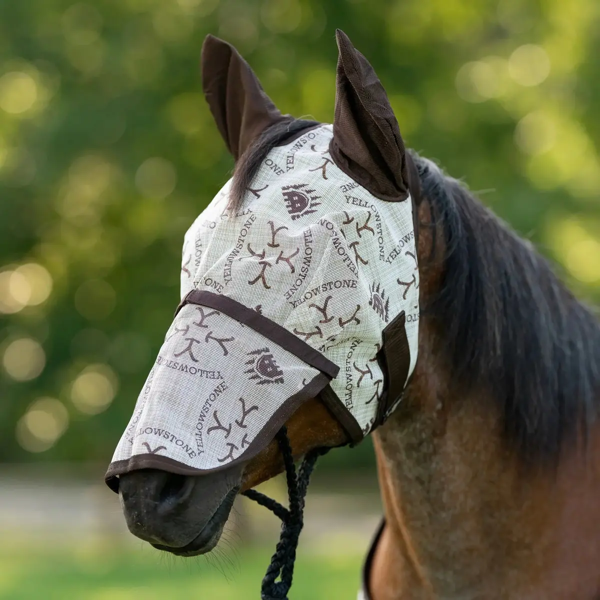 Yellowstone Equine Fly Mask With Ears & Long Nose - 73% Uv Blocking 1