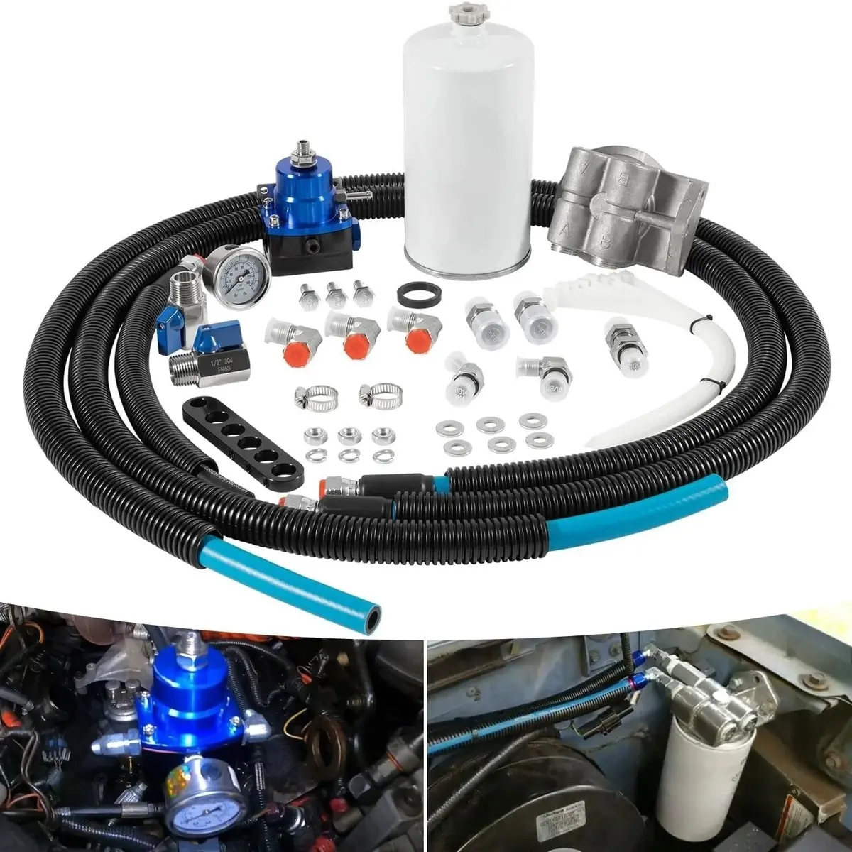 Fuel Filter Bowl Regulated Return Kit For 7.3L Powerstroke Ford F250 F350 (1994-1997) 1