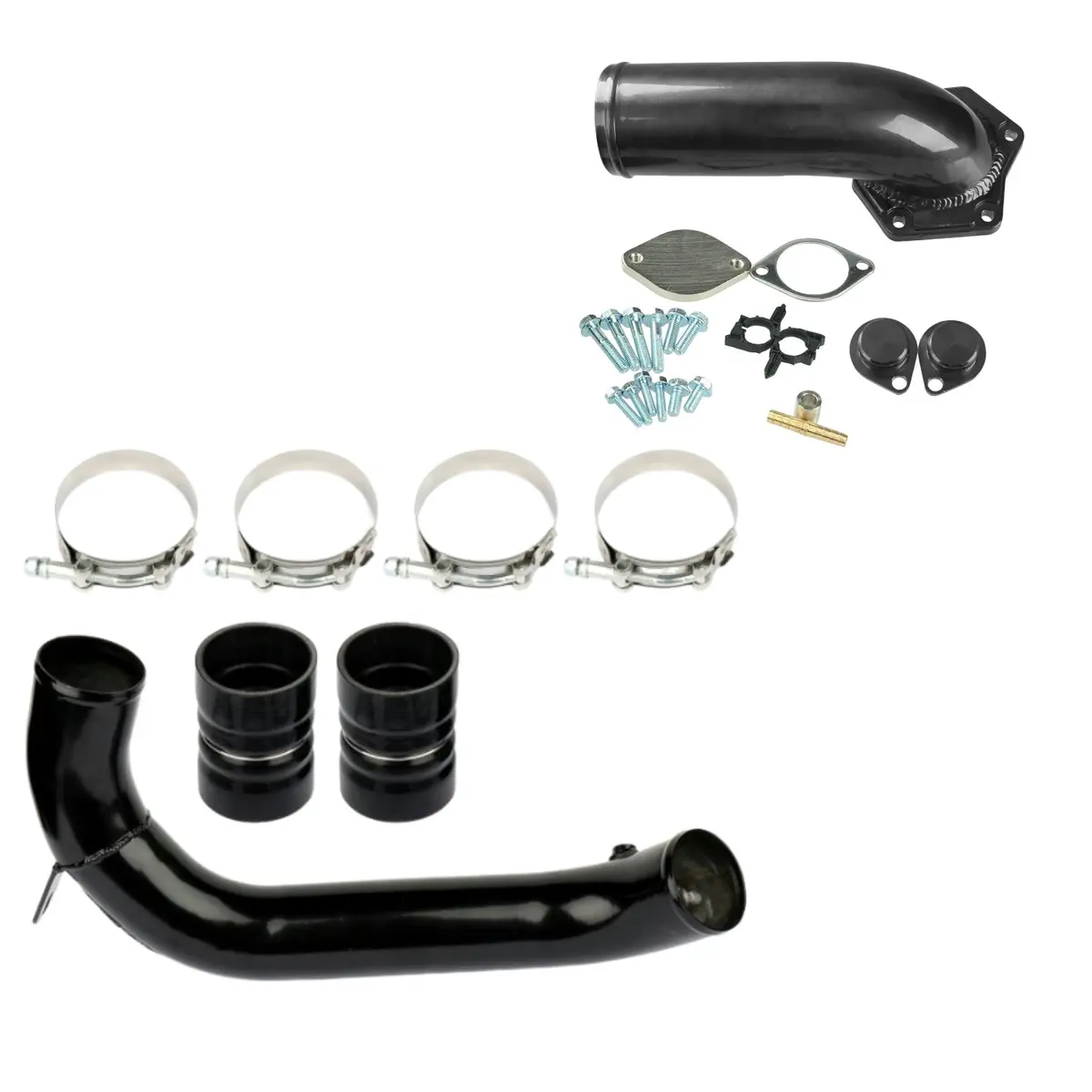 Egr Valve Delete Kit  W/ Intake Elbow & Uppipe For 6.4L Powerstroke 2008-2010 Ford F250 350 450 550 1