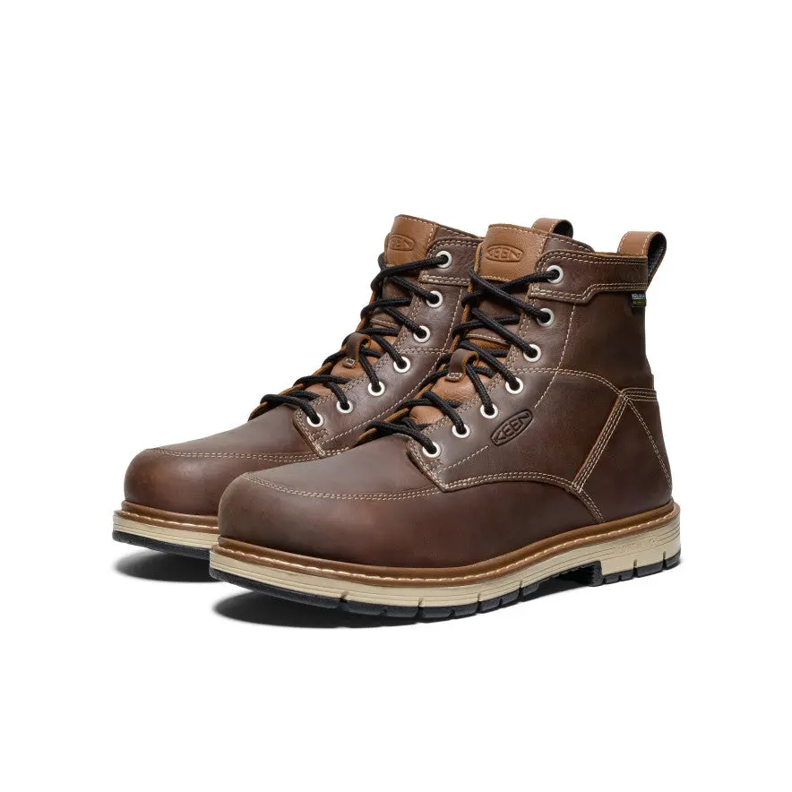 Men's San Jose 6" Waterproof 90° Heel Boot (Aluminum Toe) | Bison/Black 2