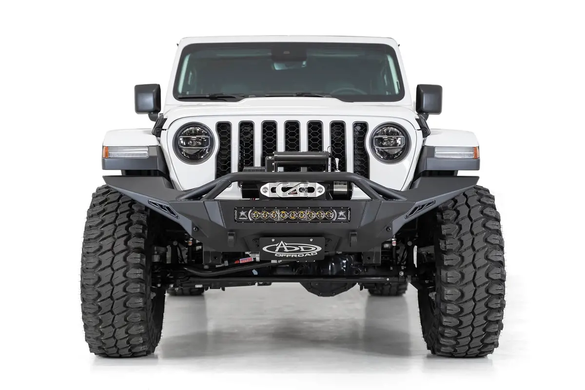 Addictive Desert Designs 2007-2023 Jeep Jk/Jl/Jt Stealth Fighter Front License Plate Bracket 1