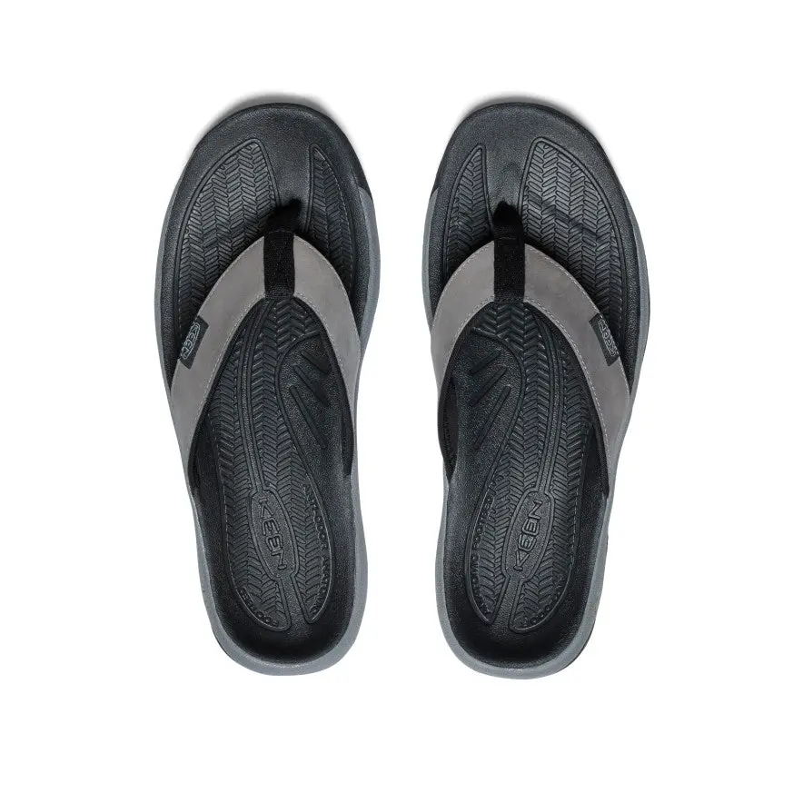 Men's Kona Leather Flip-Flop | Steel Grey/Black 4