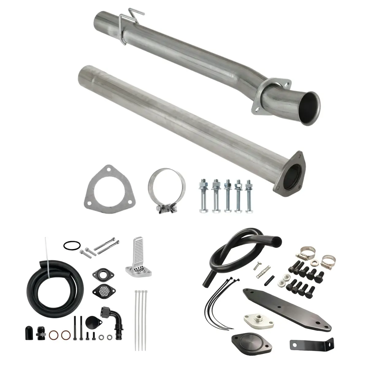 4" Dpf Cat Pipe Egr Ccv Delete Kit For 2011-2017 6.7 Powerstroke Ford F250 350 6.7L Power Stroke 1