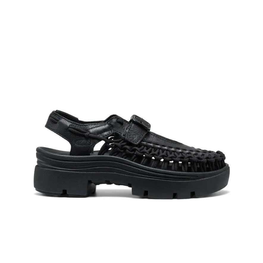 All Gender Uneek Plt Mary Jane Sneaker  |  Black Smooth Lea 1