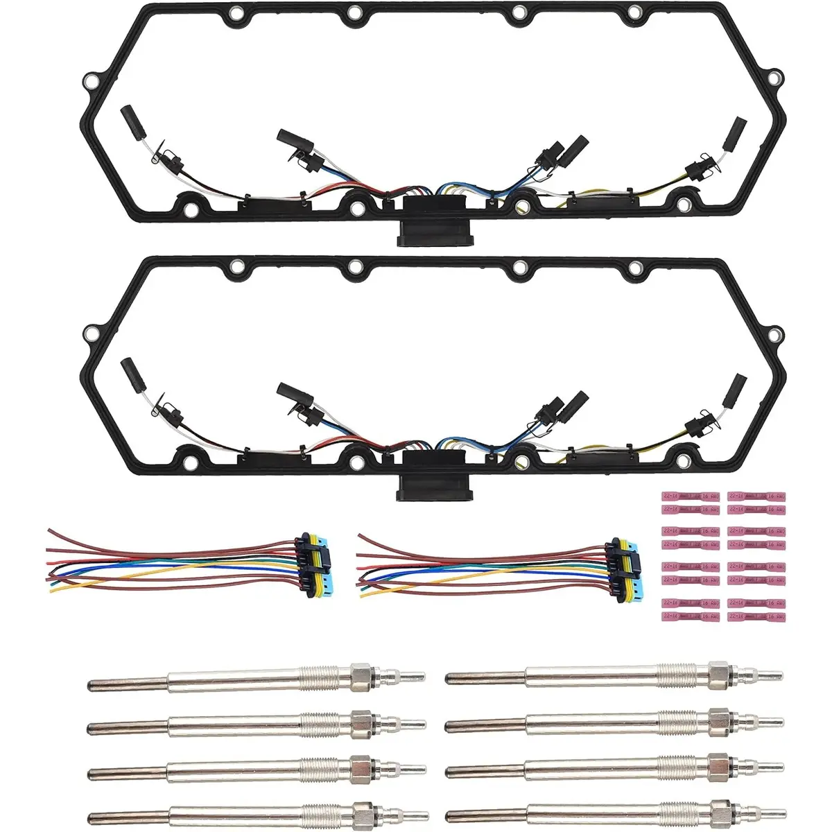 Valve Cover Gaskets Harnesses+Glow Plug For 7.3L Powerstroke Ford F250 F350 (1998-2003) Replace F4tz-12A342-Ba 1