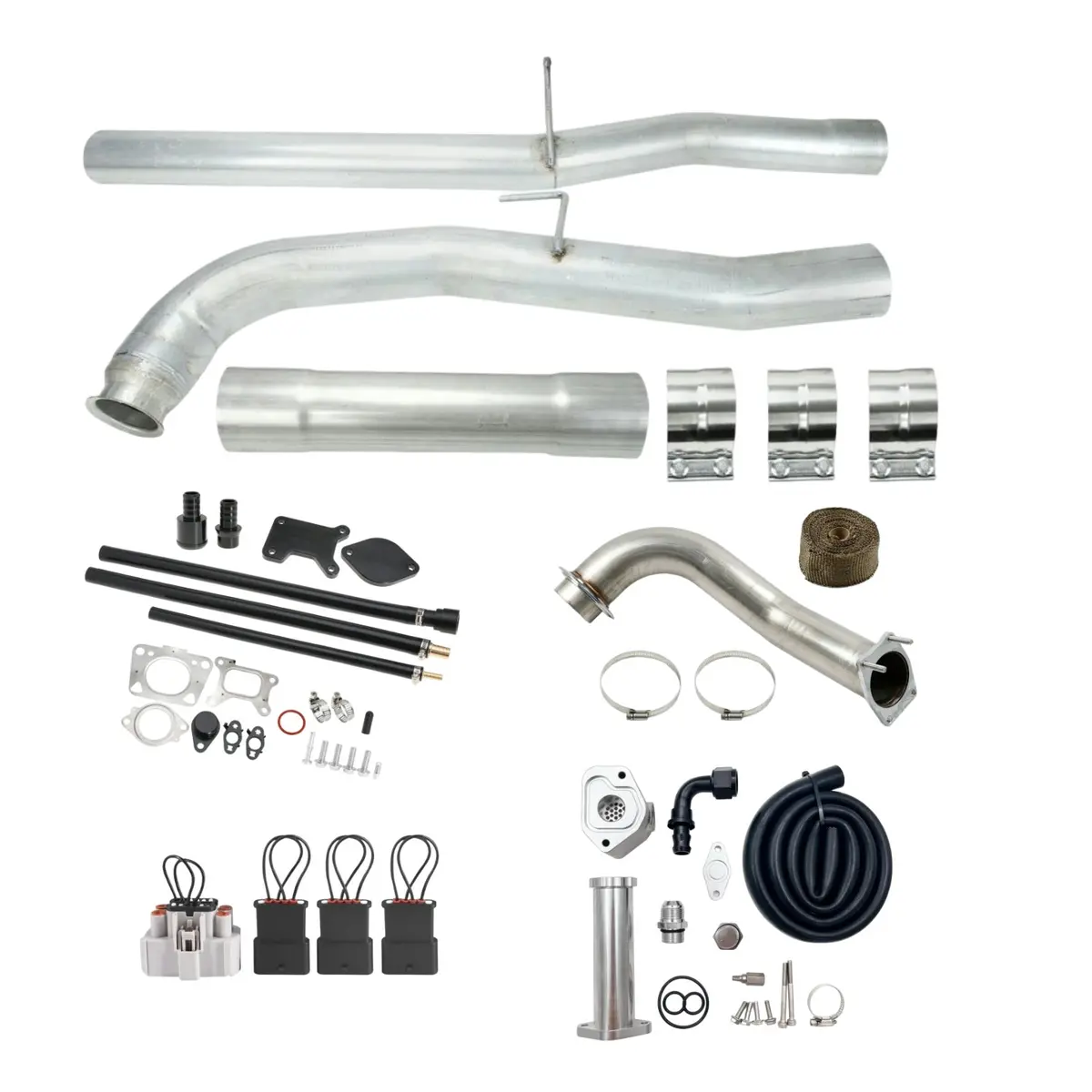 All 6.6L Duramax L5p Dpf/Egr/Ccv/ Delete & Downpipe/Can Bus Plug For 2017-2019 Chevy Silverado 2500 3500 1
