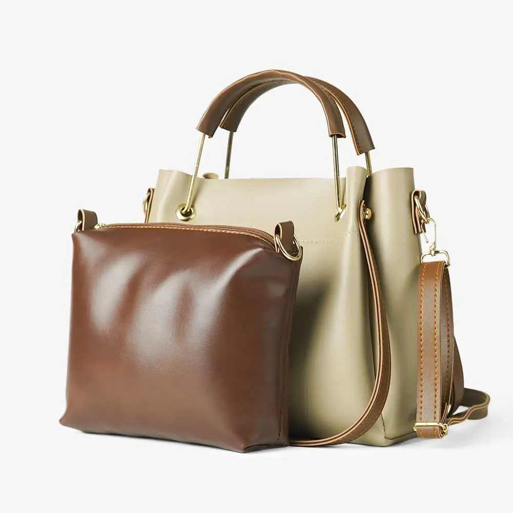 Emerald Set Of 2 Bag With Pouch (Beige) 1