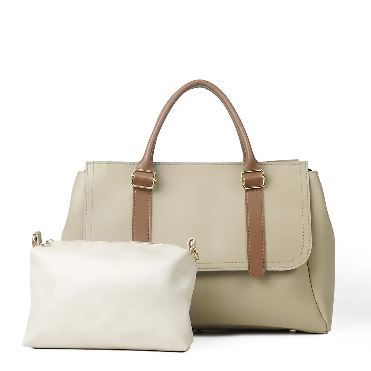 Milly Set Of 2 Bag Beige & Brown 1