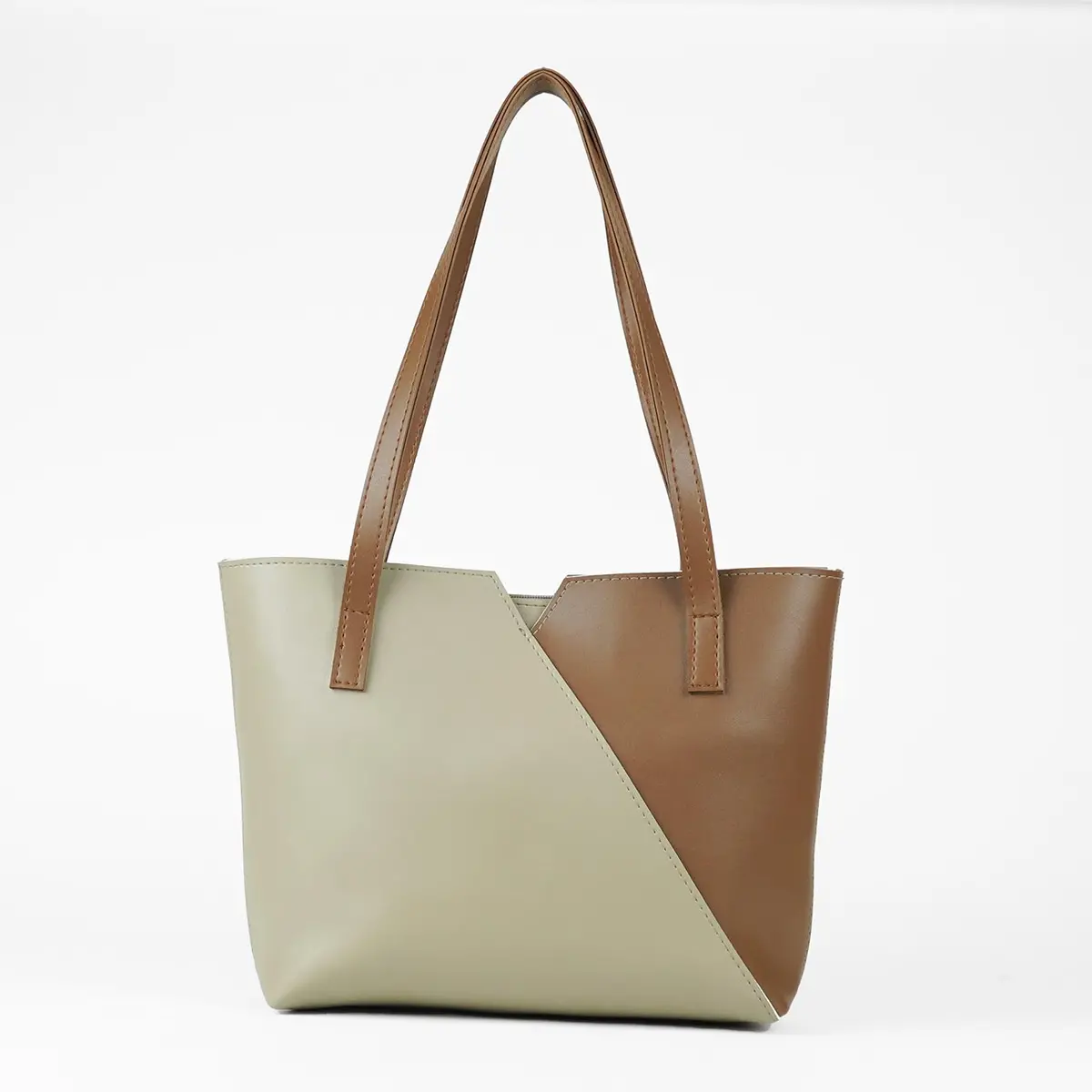 Criss Cross Bag Beige & Brown 1
