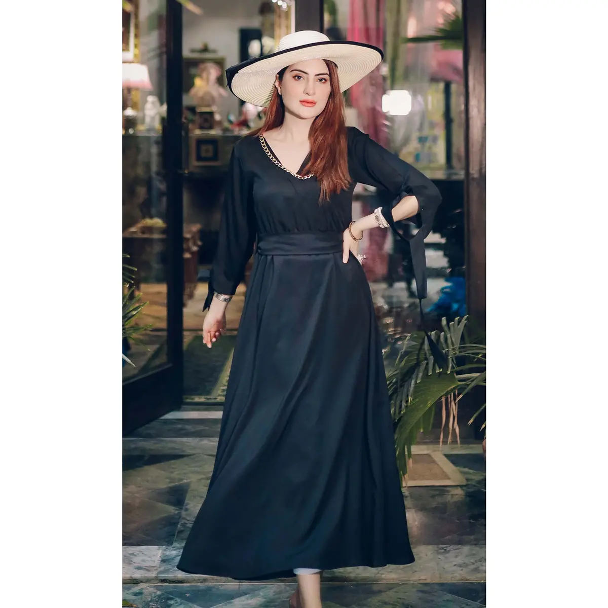 Black Chain Maxi Dress. 1
