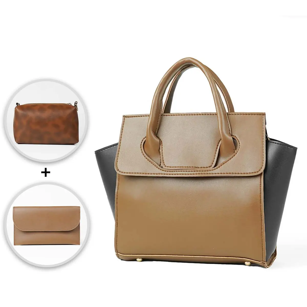 Greek Set Of 3 Bag Brown & Black 1