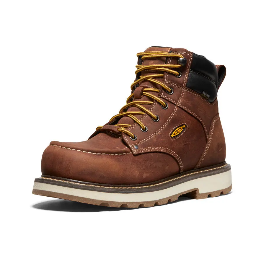 Men's Cincinnati 6" Waterproof 90° Heel Boot (Carbon Toe) | Tuscan Red/Sandshell 3