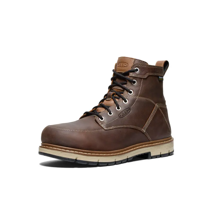 Men's San Jose 6" Waterproof 90° Heel Boot (Aluminum Toe) | Bison/Black 3