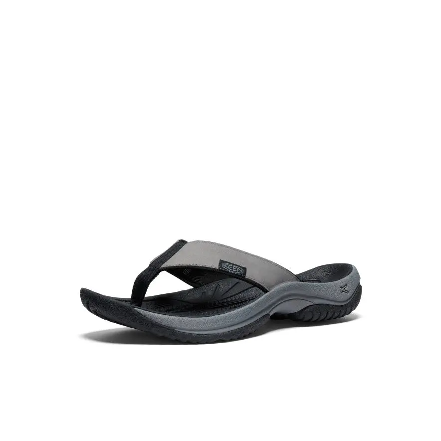 Men's Kona Leather Flip-Flop | Steel Grey/Black 2