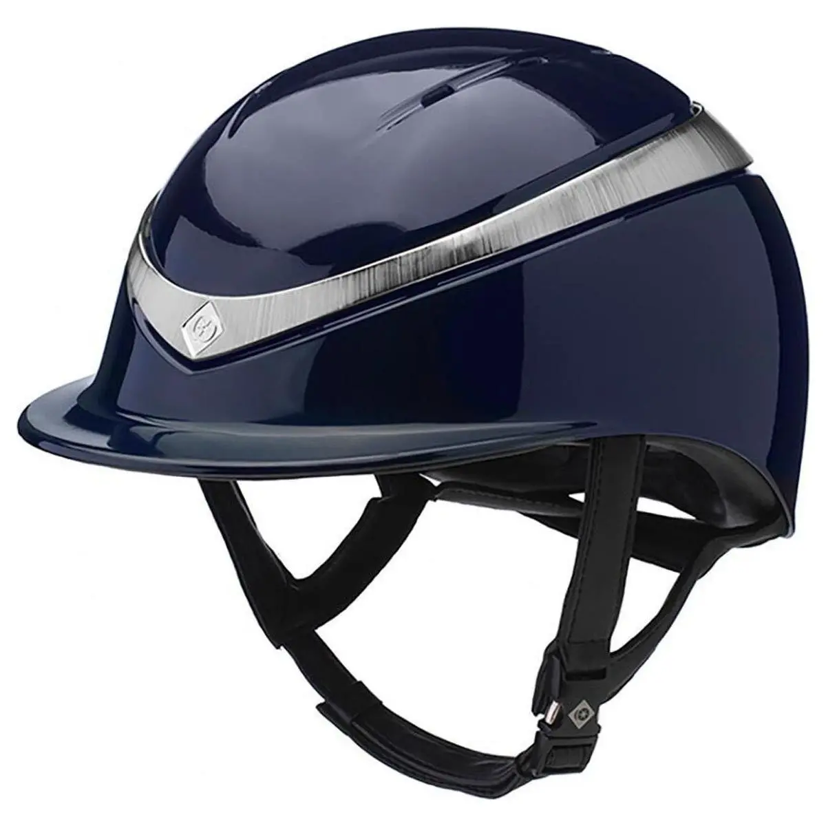Charles Owen Halo - Riding Hat - Navy/Platinum Gloss 1