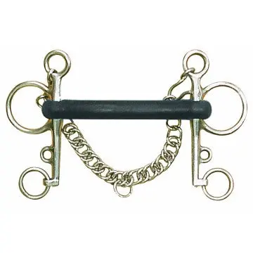 Stainless Steel Hard Rubber Mullen Mouth Pelham 1