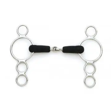 Stainless Steel Jointed Rubber Mouth 3-Ring Gag 1