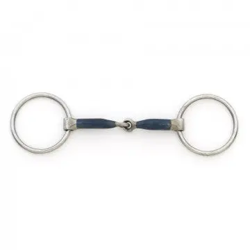 Blue Steel Medium Weight Jointed Mouth Loose Ring 1