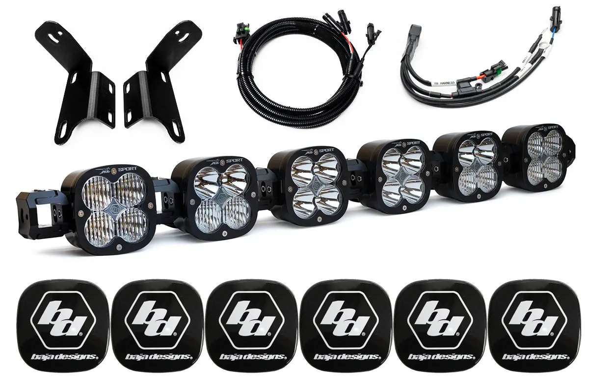 2024+ Gen 3 Ford Raptor Modular Bumper Baja Designs Linkable 6X Bumper Light Bar Kit By Spv Parts 1
