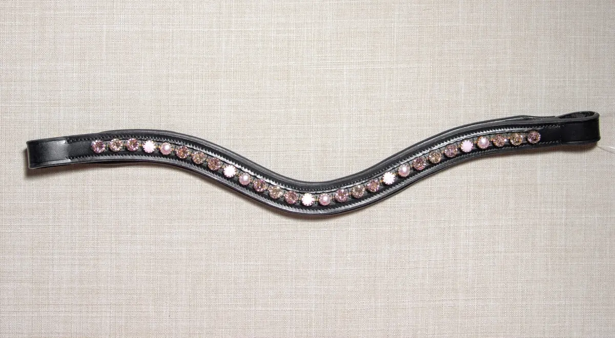 Kl Red Barn Curved Rose Pearl Browband 1