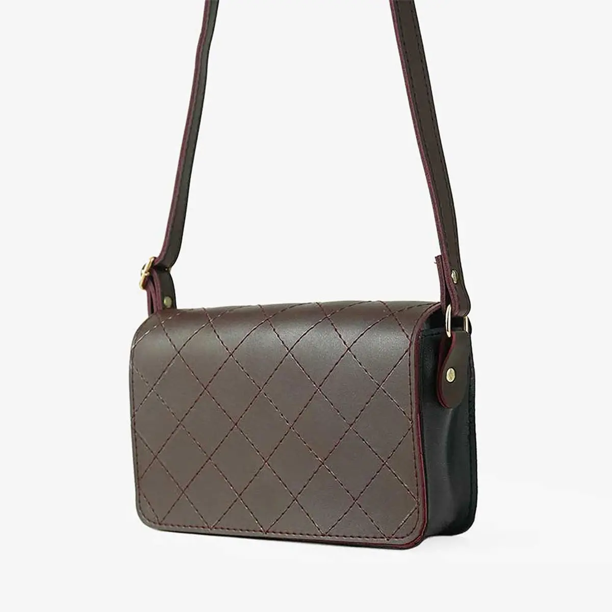 Cross Stitch Crossbody Bag Maroon 1
