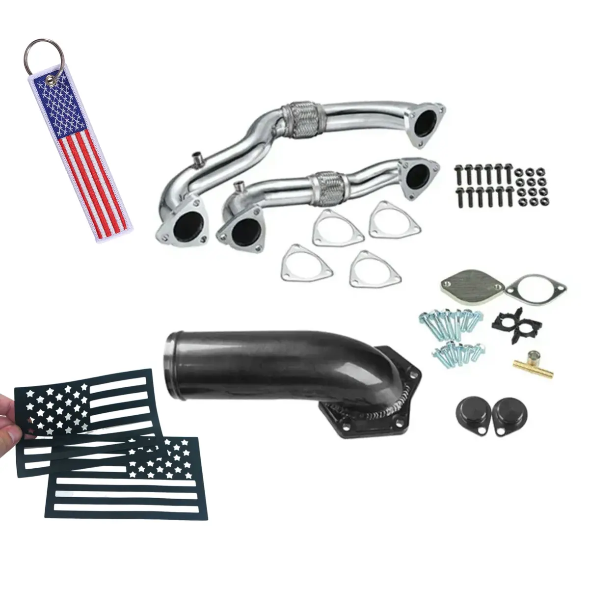 Egr Delete Plates Bypass Exhaust Uppipe For 2008-2010 6.4L Powerstroke Ford F250 1